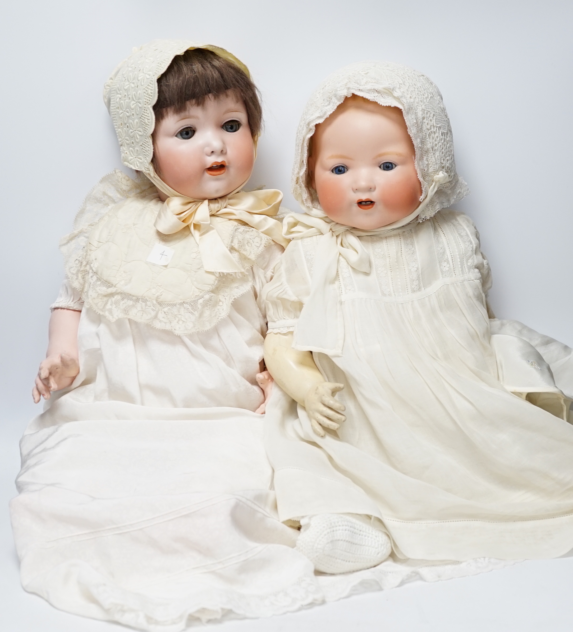 A Dream Baby AM351, 58cm, good condition and a Melitta Baby bisque head doll, 60cm, good condition